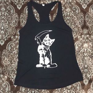 Arm the Animals kitten with scythe tee